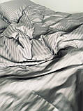 Престижний полуторний комплект постільної білизни Преміум якості, срібний колір., фото 2