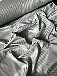 Престижний полуторний комплект постільної білизни Преміум якості, срібний колір., фото 3