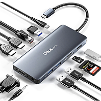 Док-станція, Хаб, Перехідник DockTeck DD0029 12 в 1 зі швидким заряджанням, концентратор