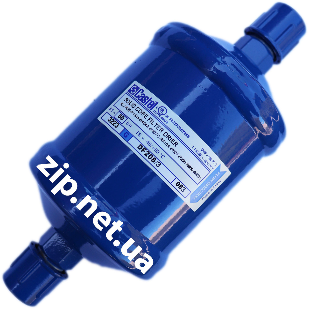 Фільтр осушувач DF208/3 3/8"SAE гайка, антикислотний, Castel