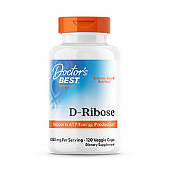 Д рибоза, D-Ribose with BioEnergy Ribose, Doctor's Best, з BioEnergy Ribose, 850 мг, 120 веганських капсул (170