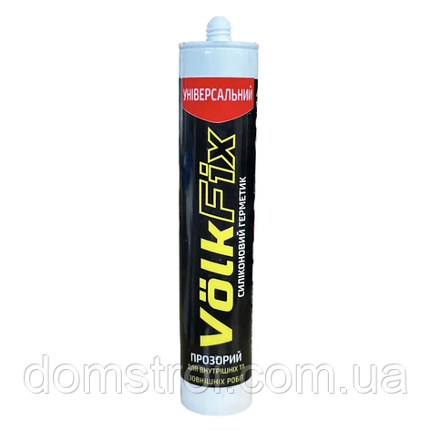 Герметик силіконовий універсальний VolkFix (290 мл) прозорий, фото 1