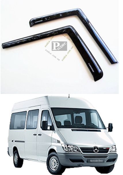 Дефлектори вікон "AV-Tuning" — Вітровики MERCEDES Sprinter (W901-905) Г-подібний 1996-2006 (на скотчі) Спринтер