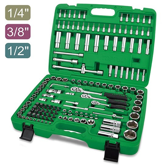 Набір інструменту комбінований 151ед. 1/4", 3/8", 1/2" професійний TOPTUL GCAI151R