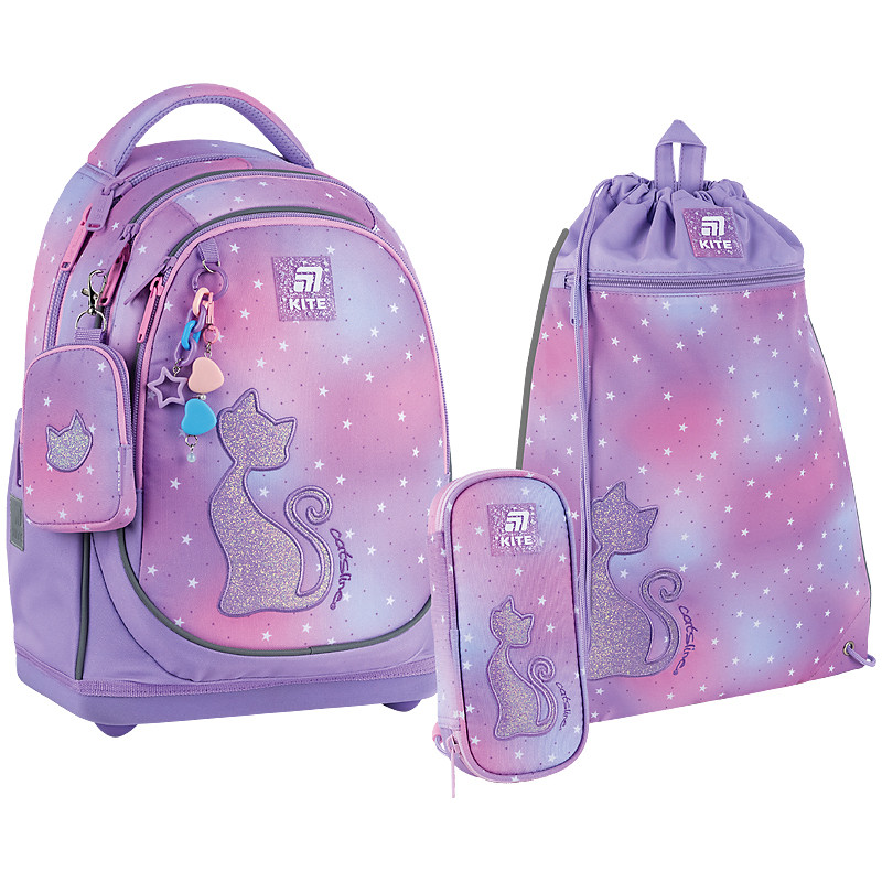 Шкільний набір Kite Education Catsline SET_K25-724S-2 (рюкзак, пенал, сумка) 115 – 130 см, фото 1
