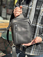 Чоловіча шкіряна сумка JASON чорна