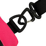 Чоловіча сумка через плече мала, рожева, з патч панеллю, матеріал Оксфорд, фото 7