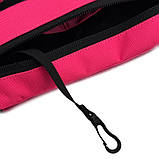 Чоловіча сумка через плече мала, рожева, з патч панеллю, матеріал Оксфорд, фото 3