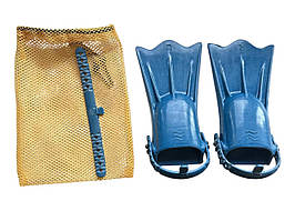 Ласти дитячі - для басейну - з відкритою п'ятою - гума - у чохлі - Сині