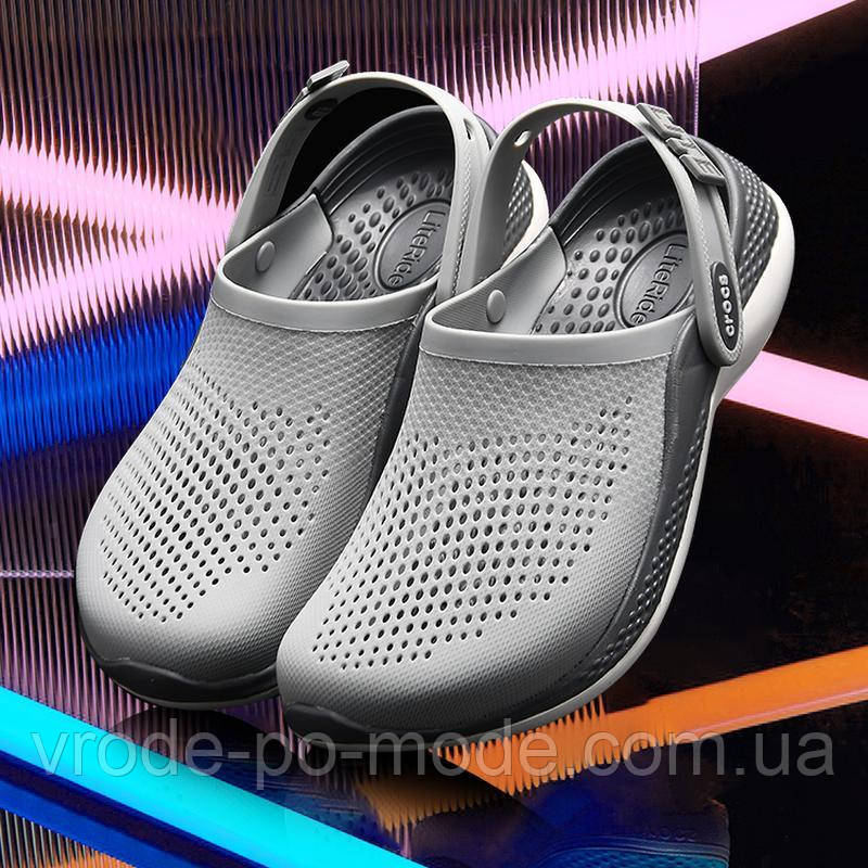 Лайтрайди підліткові та жіночі, крокси унісекс сірі для медиків та фармацевтів Crocs LiteRide 360, оригінал