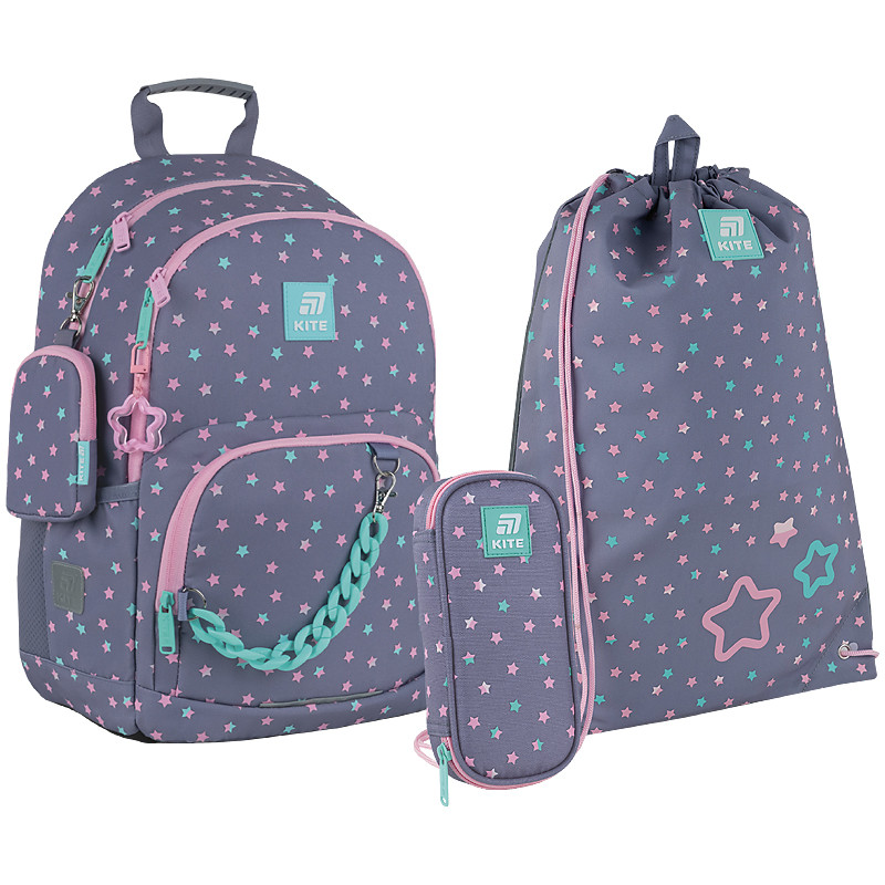 Шкільний набір Kite Education Kawaii Stars SET_K25-585M-2 (рюкзак, пенал, сумка)130 – 145 см