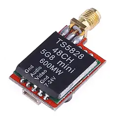 FPV-передавач з антеною RP-SMA TS5828L 40CH 5.8G Передавач 600 мВт 190 мА/12 В