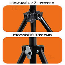 Штатив трипод матовий 2.1 метри з тримачем для телефону для кільцевої лампи, камери, студійна фото стійка, фото 5