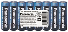 Батарейки Panasonic R6BER/8P AA (пальчик), уп. 8 шт