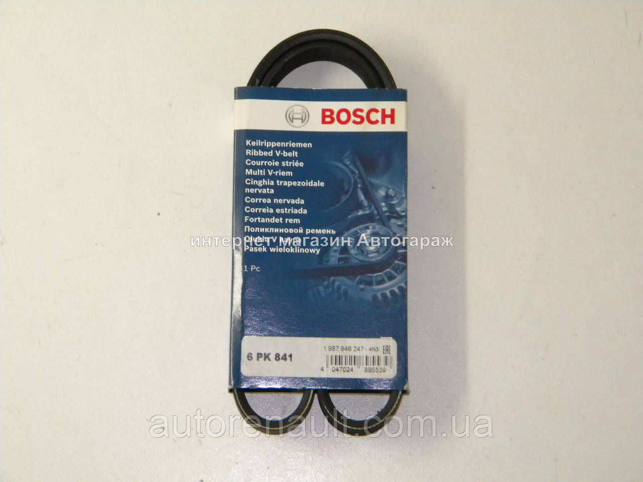 Ремінь генератора (ручейковий, -AC) на Рено Майстер 2.8 dTi (07.98-10.01) - BOSCH (Німеччина) 1987946247, фото 1