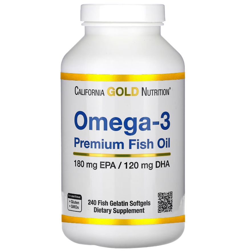 Омега-3 риб'ячий жир преміум-класу (Premium Fish Oil) California Gold Nutriion, 240 капсул