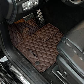 Килимки в автомобіль з екошкіри в салон з індивідуальною вишивкою