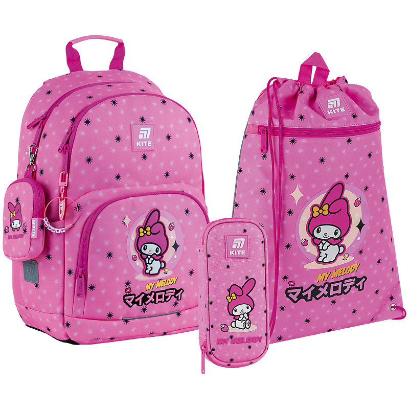 Шкільний набір Kite Education My Melody SET_HK25-585M-2 (рюкзак, пенал, сумка) 130 – 145 см