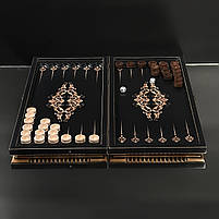 Нарди дерев'яні ручної роботи Візерунок 50×23 подарункові, фото 4