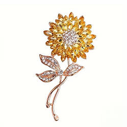 Брошка патріотична соняшник у жовтому кольорі