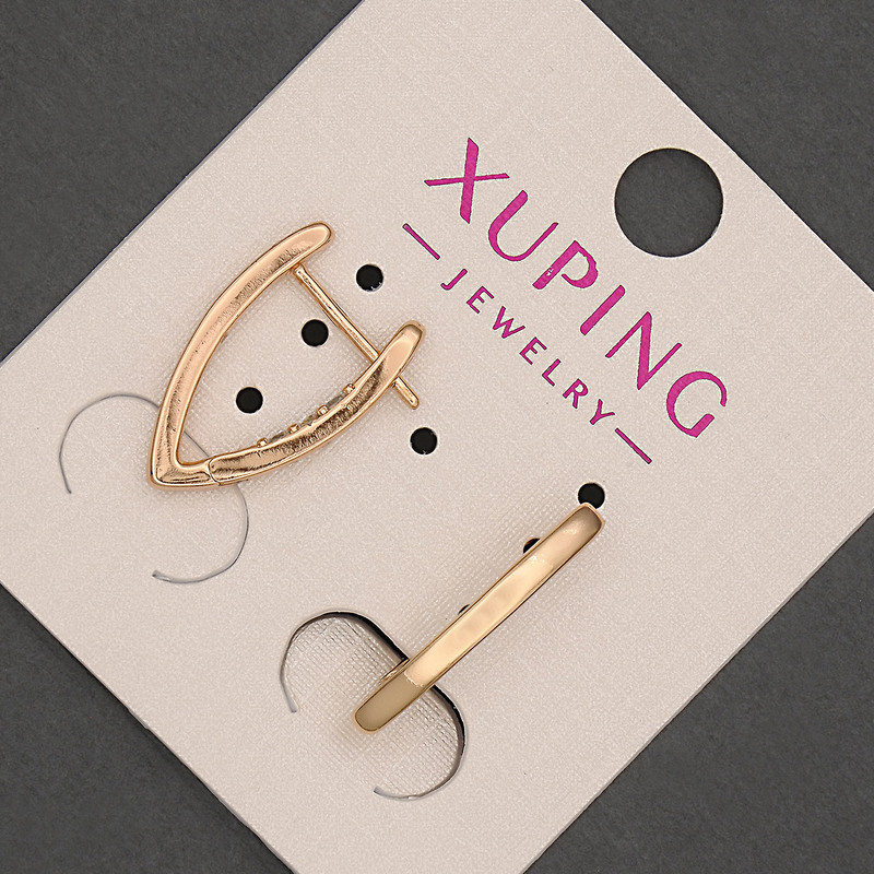 Сережки Xuping з білими стразами d-2,5мм+- L-20мм+- Позолота 18К