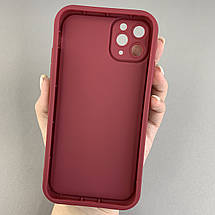 Чохол для iPhone 11 Pro Max чохол з високими бортами з ромашками на айфон 11 про макс бордовий q05j, фото 2