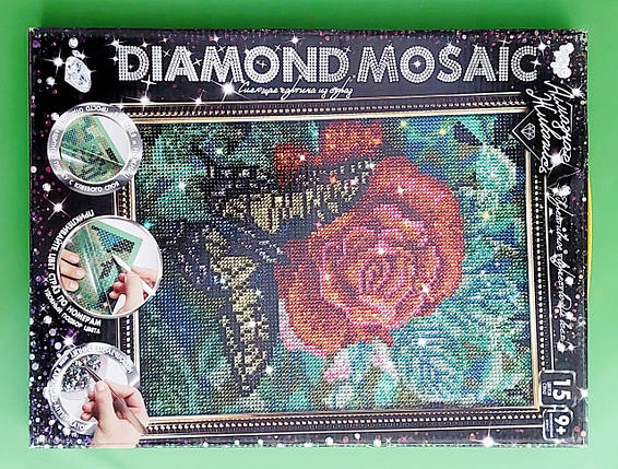 Danko Алмазний живопис Diamond Mosaic DM-02-8 (мал) Бабочка на розі 6634, фото 1