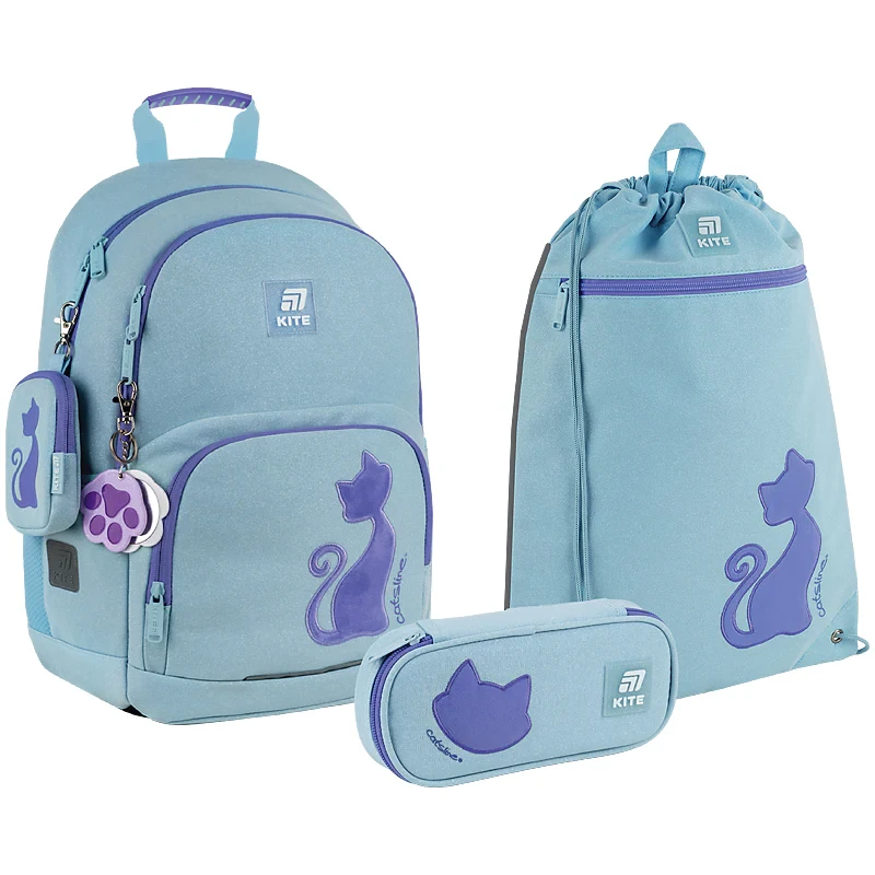 Шкільний набір Kite Education Catsline SET_K25-585M-1 (рюкзак, пенал, сумка)130 – 145 см
