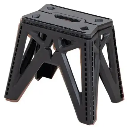 Розкладний туристичний табурет для кемпінгу 29,5*19,5 см Пластикова складна табуретка чорна, фото 1