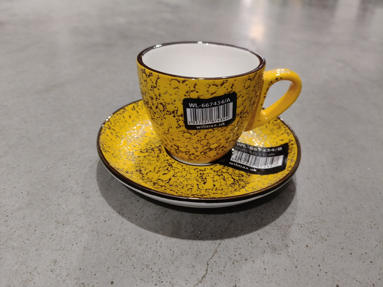 Чашка чайна&блюдце Wilmax Splash Yellow 110 мл WL-667434/A