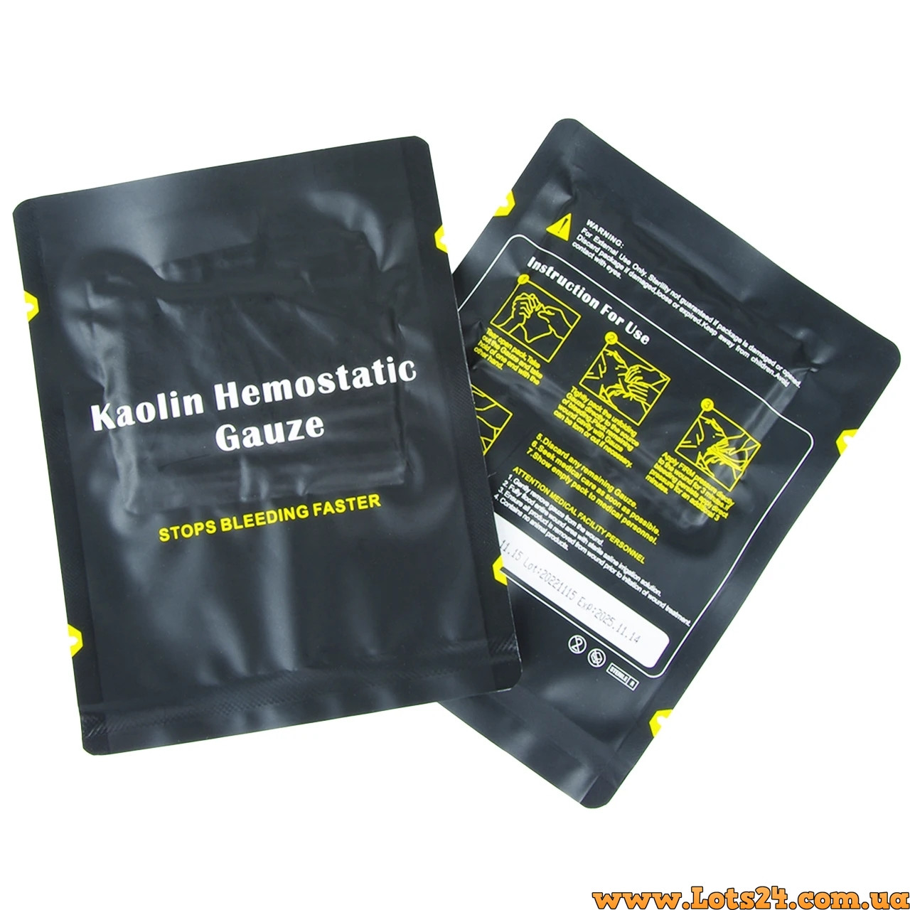 Гемостатичний бинт Kaolin Hemostatic Z-Fold Gauze кровоспинна пов'язка кровоспас гемостатик целокс кровоспинна серветка