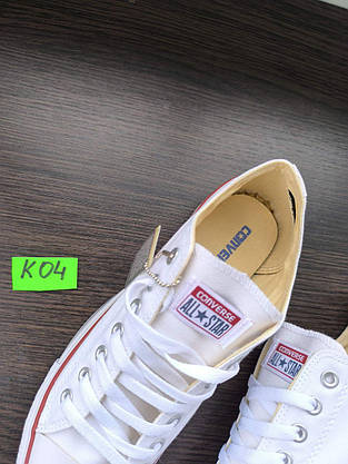 Кеды Converse All Star cotton мужские женские унисекс Вьетнам белые низкие текстиль 43 р, фото 3