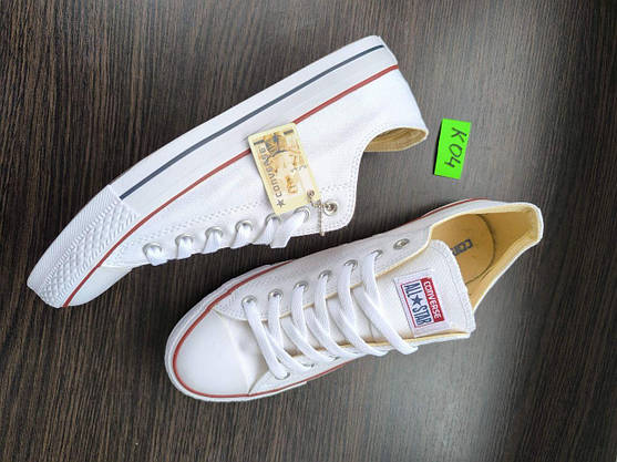 Кеды Converse All Star cotton мужские женские унисекс Вьетнам белые низкие текстиль 43 р, фото 4