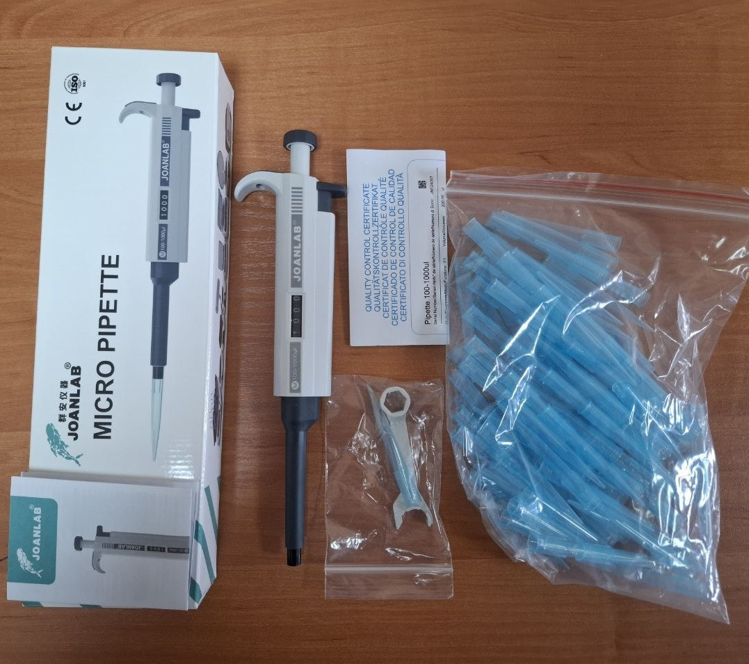 Піпет-дозатор Joanlab 100-1000 мкл змінного обсягу механічний одноканальний — ISO8655-2