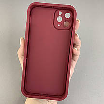 Чохол для iPhone 11 Pro Max чохол з високими бортами з сердечками на телефон айфон 11 про макс бордовий q06e, фото 2