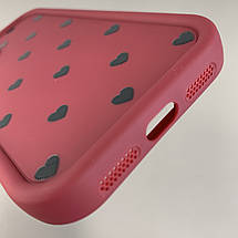 Чохол для iPhone 11 чохол з високими бортами з сердечками на телефон айфон 11 бордовий q06e, фото 4