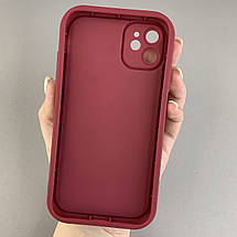 Чохол для iPhone 11 чохол з високими бортами з сердечками на телефон айфон 11 бордовий q06e, фото 2