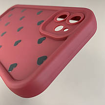 Чохол для iPhone 11 чохол з високими бортами з сердечками на телефон айфон 11 бордовий q06e, фото 5