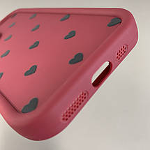 Чохол для iPhone 11 Pro чохол з високими бортами з сердечками на телефон айфон 11 про бордовий q06e, фото 4