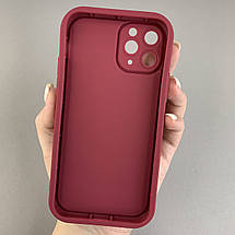 Чохол для iPhone 11 Pro чохол з високими бортами з сердечками на телефон айфон 11 про бордовий q06e, фото 2