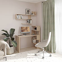 Письмовий стіл з навісною полицею, комплект Дуб Сонома