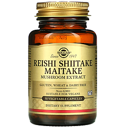 Reishi Shiitake Maitake Mushroom Extract Solgar 50 капсул