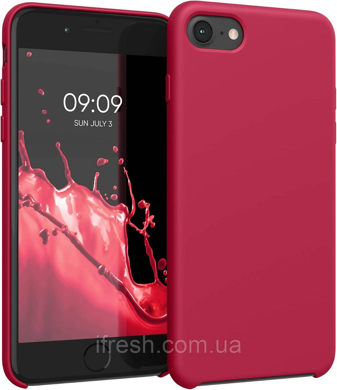 Чохол для iPhone SE 2022 / SE 2020 / 8 / 7 - Cиліконовий з мікрофіброю, Rose Red (37), фото 1