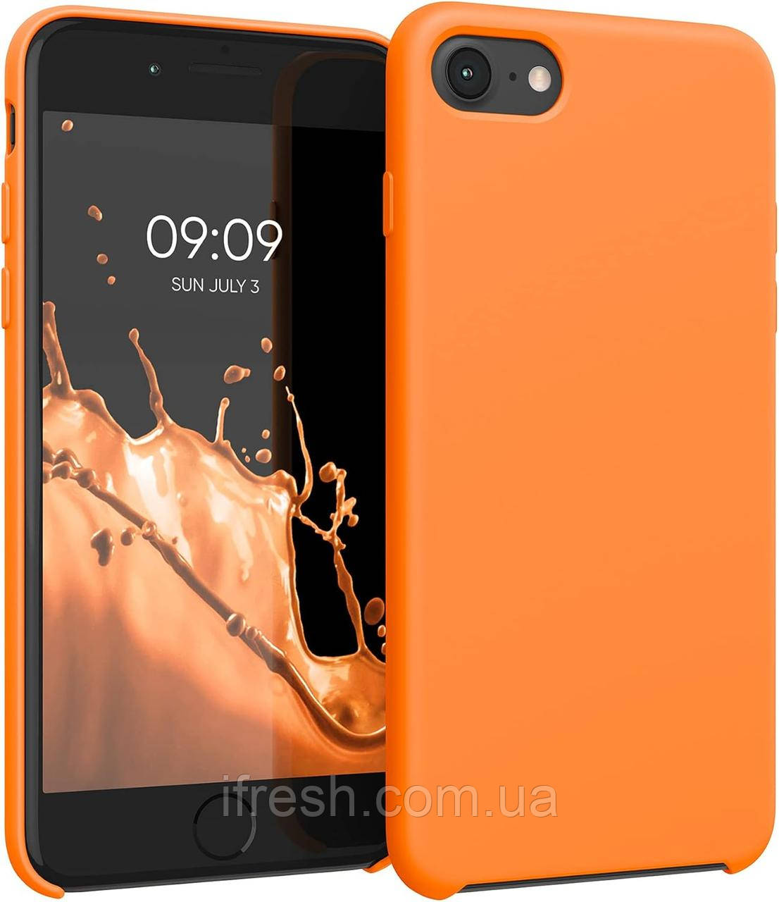 Чохол для iPhone SE 2022 / SE 2020 / 8 / 7 - Cиліконовий з мікрофіброю, Fruity Orange (2), фото 1