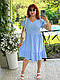 Жіноча ошатна базова літня вільна міні сукня з воланами американський креп великих розмірів, фото 6