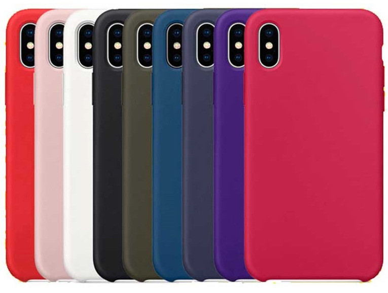 Чохол для iPhone XS Max - Cиліконовий з мікрофіброю (Лого), Різні кольори
