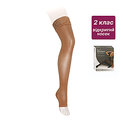 Компресійні панчохи з відкритим носком Microtrans 2 клас (панчохи від варикозу, для вен)