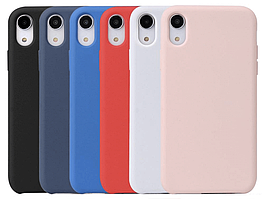Чохол для iPhone XR - Cиліконовий з мікрофіброю (Лого), Різні кольори