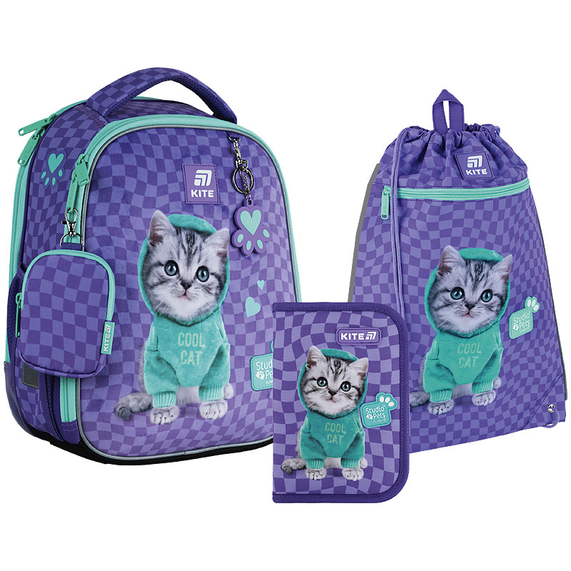 Шкільний набір Kite Education Studio Pets SET_SP25-555S-2 (рюкзак, пенал, сумка) 115 -130 см