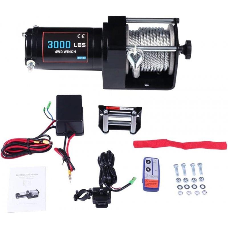 Лебідка для квадроцикла Electric Winch 3000lbs (Сталевий трос / 12В), фото 1